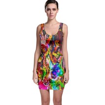 Sexy Bodycon Dancing Dress Abstract psychedelic trippy hippe Streetwear ... - $28.99