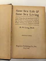 1937 Sane Sex Life &amp; Sane Sex Living by H.W. Long Eugenics Publishing Ha... - $14.84