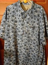 Men&#39;s Van Heusen Hawaiian Tropical Leaf Pattern Short Sleeve Shirt Size: 2XL - £15.55 GBP