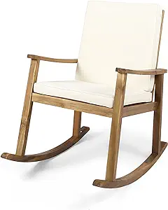 Christopher Knight Home Caspar | Outdoor Acacia Wood Rocking Chair, Teak... - £214.78 GBP