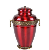 Modern Adult Cremation urn for Ashes Metal Funeral urn Memorial Red/Black/Silver - £94.88 GBP+