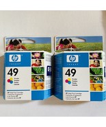 HP 49 Ink Cartridge Tri Color Set Of 2 New Genuine Exp 01/2008 &amp; 08/2008 - £15.03 GBP