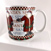 Debbie Mumm Santa&#39;s Spirit Coffee Mug Cup Sakura Oneida Santa  with Tree Garland - £11.04 GBP