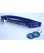 DO NOT FEED REFLECTIVE SAFETY CAT COLLAR BLUE &amp; PERSONALISED TAG &amp; CAT B... - $458.64 MXN