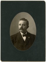 Circa 1890&#39;S Large Antique Cabinet Card Of Distinguished Gentleman W. Moustache - £7.46 GBP