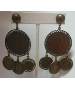 Vintage Coin Drop Dangle Pierced Earrings - $61.80 CAD