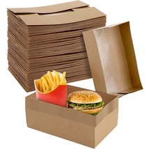 Deayou 50-Pack Kraft Paper Food Trays, 4 Corner Pop Up Food Containers,, Snack. - £32.43 GBP