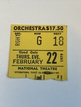 Chorus Line National Theater Ticket Stub 2/22/1979 Michael Bennett Washi... - $13.56 CAD
