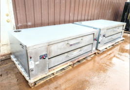 2 BAKERS PRIDE Y600 Y602 NATURAL DECK GAS DOUBLE PIZZA OVENS NEW STONES - $150,440.26 MXN