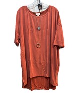 NWT LuLaRoe 3XL Solid Burnt Orange Irma Modal Blend Oversized Tunic Top - $35.63