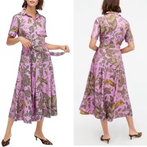 J CREW Dreydin violet tiger dress floral novelty print midi size 8 - £58.47 GBP