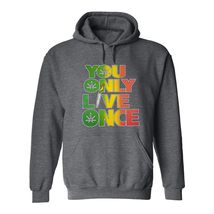 You Only Live Once Weed Leaf Funny 4:20 Stoner Sweatshirt Hoodie (US, Alpha, Med - £29.86 GBP