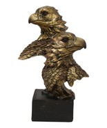 Ebros Gift 6&quot; Tall Bald Eagle and Eaglet Head Bust Figurine with Black P... - £16.58 GBP