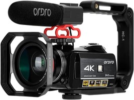 Ordro Ac3 Ultra Hd 4K Camcorder Digital Zoom Video Camera 1080P, 64Gb Sd... - $258.99