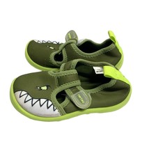 Nerteo Toddler Boys Sz 10 Green Dinosaur Shoes Water Sneakers Hook and Loop Flat - £7.83 GBP