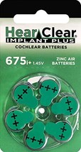 HearClear Cochlear Implant Batteries Size 675P, P675HP (60 Batteries) - £22.29 GBP