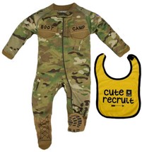 2-Piece Baby Multicam &quot;Boot Camp&quot; Sleep N&#39; Play Footie and Coordinating ... - £39.61 GBP