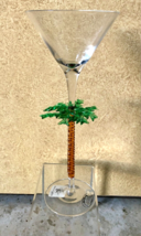 New Murano Hand Blown Art Glass Palm Tree Martini Wine Champagne Goblet Nwt - £58.80 GBP