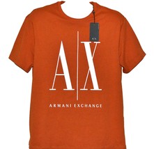 Armani Exchange Icon Period Men’s Orange White Logo Cotton T-Shirt Size XL - £37.08 GBP