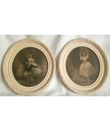 Pair Of Mid Century Ballerina Prints Oval Framed LOVELY - £28.44 GBP
