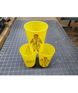 Set of 3 Vintage McDonalds Cups Ronald McDonald Yellow Plastic - £19.25 GBP