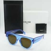 CELINE CL40012F 84E Blue Transparent/Shiny Opaline/Brown 52-19-150 Sunglasses... - $145.77