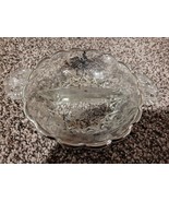 Vintage Relish Dish Clear Glass Divided Dish With Silver - $19.00