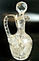 Vintage Small Clear Glass Oil or Vinegar Cruet Bottle with Stopper 8&quot; - $27.71