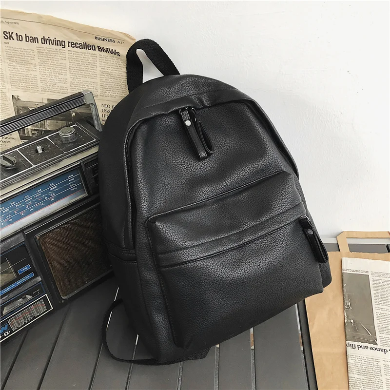 Black Women&#39;s Leather Backpack Large Capacity Backpacks for Women Students Casua - $101.33