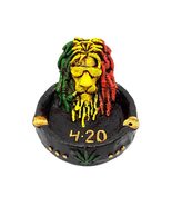 Rasta Lion 3D Round Ash Tray Cigarette Burner Incense Stick Holder Reggae Animal - $24.74