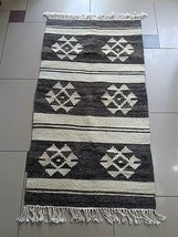 NEW ALBANIA KOSOVA HANDCRAFT ARTISAN KILIM CARPET RUG-PANA+GREY COLOR-10... - £59.66 GBP