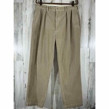 Vintage Ralph Lauren Mens Polo Cords Corduroy Pants Tan Khaki Pleated 36x30 - $23.74