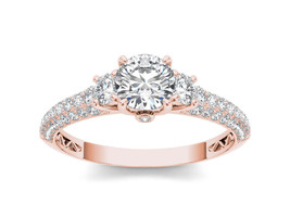 14K Rose Gold 1 1/2ct TDW Diamond Three-stone Anniversary Ring - £2,583.92 GBP