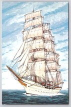 Nippon Maru Four Masted Bark Training Ship Painting By Frank Zaso Postcard D37 - £3.81 GBP