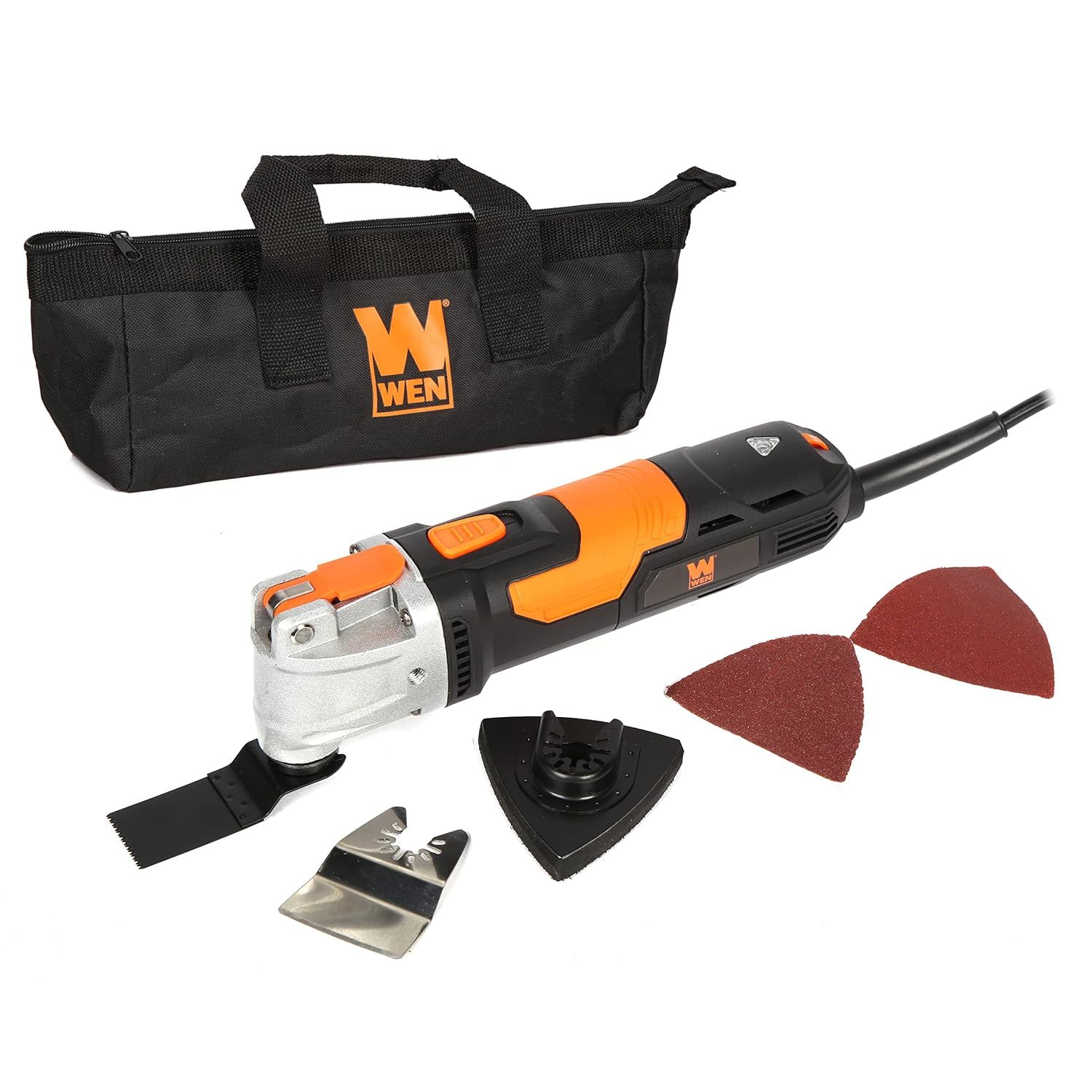 WEN Oscillating Multi-Tool Kit, 3.5A Variable Speed with Accessories and Carryin