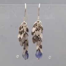 Fun Vintage Sterling Silver Iolite Earrings with Cha Cha Dangles and Swing - £100.54 GBP
