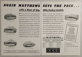 1937 Print Ad Matthews Stock Cruisers 5 Models Shown Port Clinton,Ohio - £15.97 GBP