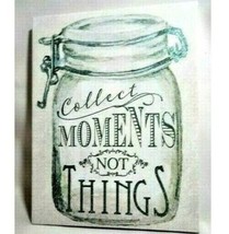 Wire Bail Jar Stretched Canvas Print COLLECT MOMENTS NOT THINGS Green Gl... - $354.39 MXN