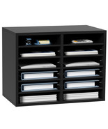 VEVOR Wood Literature Organizer Adjustable File Sorter 12 Compartments B... - £68.72 GBP