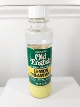 Vintage OLD ENGLISH Lemon Cream Wax Furniture Care Polish glass bottle 1968 - $8.00