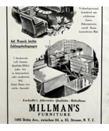 1945 WW2 German-USA Furniture Store Advertisement Millman&#39;s Yorkville NY... - $29.99