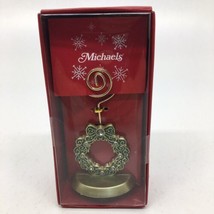 Michaels Christmas Wreath Place Card Holder NIP - £4.67 GBP