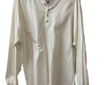 J Forest and Company Mens XL Cream Long Sleeved Henley Shirt Cotton Blend - £10.99 GBP