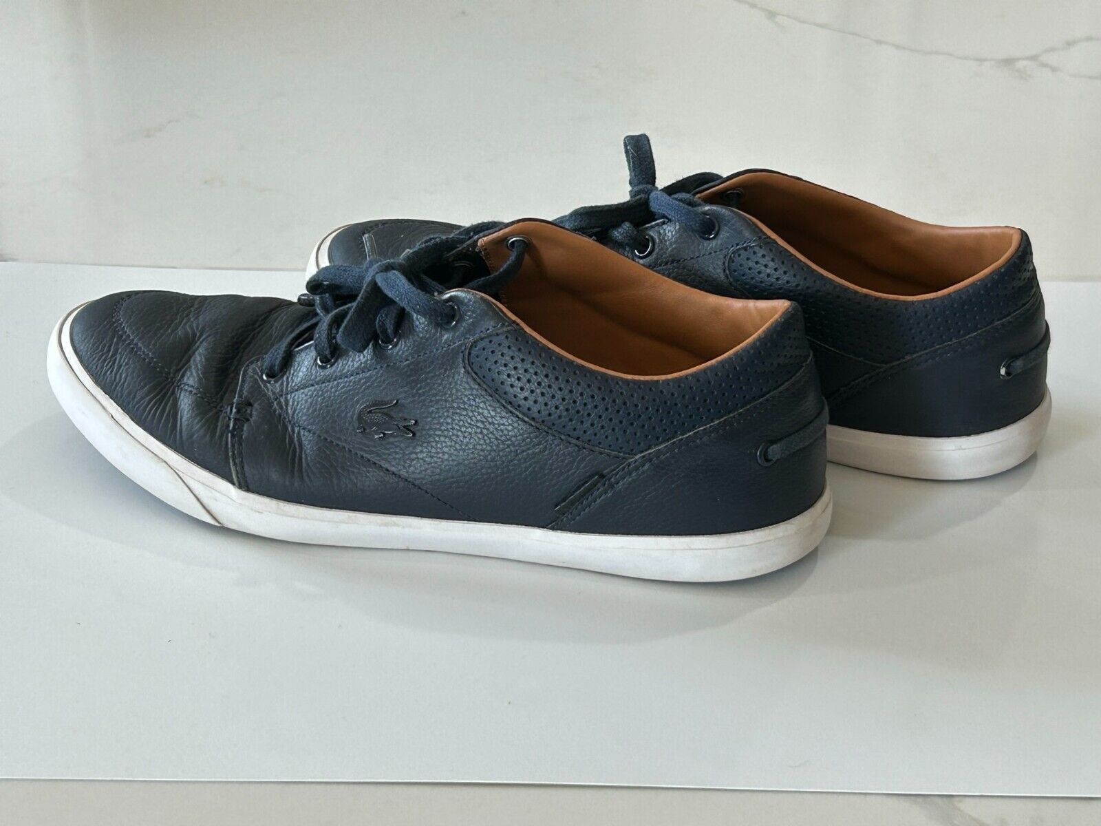 Primary image for Lacoste Shoes Men's 9.5 Bayliss VULC PRM Sneaker Blue Leather Casual Comfort