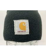 Carhartt Hat Knit Beanie Cap Black Logo Tag Made in USA Hipster Excellen... - £17.31 GBP
