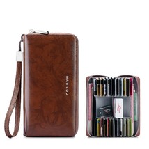 Women&#39;s Long Zipper Wallet Leather Wallets for Women  Bloc Clutch Bag Credit Car - £50.05 GBP