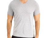 Alfani Men&#39;s Striped Heathered V-Neck T-Shirt in Grey-Size Small - $18.97