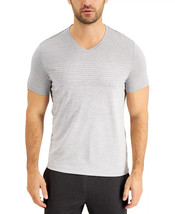 Alfani Men&#39;s Striped Heathered V-Neck T-Shirt in Grey-Size Small - £14.88 GBP