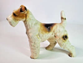 Lego Shnauzer Dog Terrier Figurine Porcelain Japan with Sticker Vintage ... - £12.37 GBP
