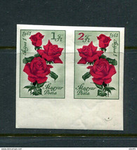 Hungary 1961 Mi 1755-6B MNH Imperf Rose Flowers 14623 - £7.91 GBP